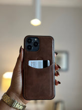 Load image into Gallery viewer, Leather card slot case (DARK BROWN) no