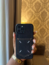 Load image into Gallery viewer, Denim card slot case (BLACK)