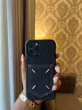 Load image into Gallery viewer, Denim card slot case (BLACK)