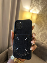 Load image into Gallery viewer, Denim card slot case (BLACK)