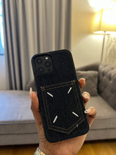Load image into Gallery viewer, Denim card slot case (BLACK)