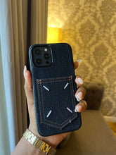 Load image into Gallery viewer, Denim card slot case (BLACK)