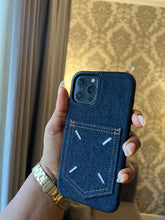 Load image into Gallery viewer, Denim card slot case (BLUE )