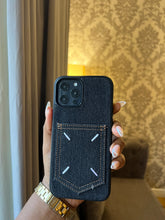 Load image into Gallery viewer, Denim card slot case (BLACK)