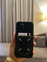 Load image into Gallery viewer, Denim card slot case (BLACK)