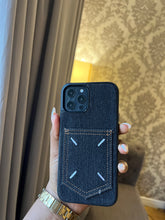 Load image into Gallery viewer, Denim card slot case (BLACK)