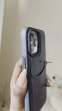 Load and play video in Gallery viewer, Leather card slot case( Dark Navy BLUE)