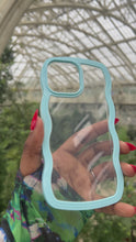 Load and play video in Gallery viewer, Blue Transparent wavy case π
