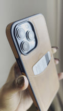 Load and play video in Gallery viewer, Leather card slot case( Light brown)