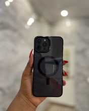 Load image into Gallery viewer, Luxury black  Transparent MagSafe phone case