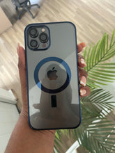 Load image into Gallery viewer, Blue  Transparent MagSafe phone case