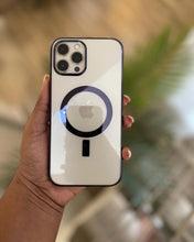 Load image into Gallery viewer, Luxury black  Transparent MagSafe phone case