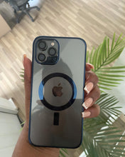 Load image into Gallery viewer, Blue  Transparent MagSafe phone case