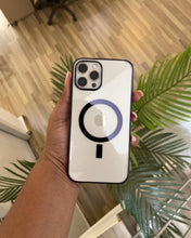 Load image into Gallery viewer, Luxury black  Transparent MagSafe phone case