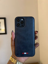 Load image into Gallery viewer, LUXURY LEATHER PHONECASE (DARK NAVY BLUE)