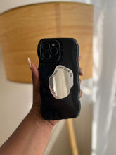 Load image into Gallery viewer, Minimalist black grip case with mirror popsocket