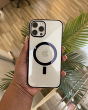 Load image into Gallery viewer, Luxury black  Transparent MagSafe phone case