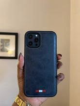 Load image into Gallery viewer, LUXURY LEATHER PHONECASE (DARK NAVY BLUE)
