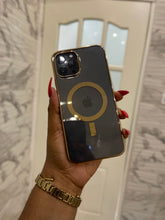 Load image into Gallery viewer, Luxury Gold  Transparent MagSafe phone case