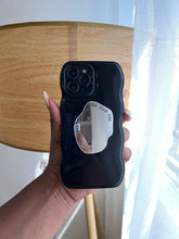 Load image into Gallery viewer, Minimalist black grip case with mirror popsocket