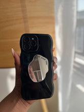 Load image into Gallery viewer, Minimalist black grip case with mirror popsocket