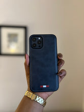 Load image into Gallery viewer, LUXURY LEATHER PHONECASE (DARK NAVY BLUE)