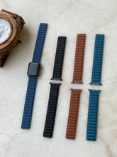 Load image into Gallery viewer, Leather magnetic straps in Black .Blue,Light blue and Brown