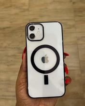 Load image into Gallery viewer, Luxury black  Transparent MagSafe phone case