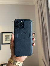 Load image into Gallery viewer, Leather card slot case( Dark Navy BLUE)