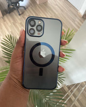 Load image into Gallery viewer, Blue  Transparent MagSafe phone case