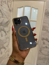 Load image into Gallery viewer, Luxury Gold  Transparent MagSafe phone case