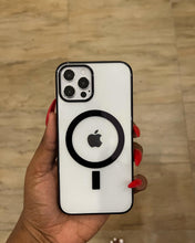 Load image into Gallery viewer, Luxury black  Transparent MagSafe phone case