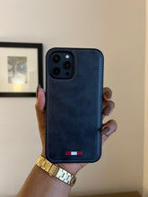 Load image into Gallery viewer, LUXURY LEATHER PHONECASE (DARK NAVY BLUE)