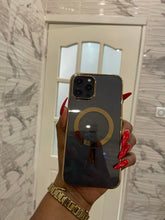 Load image into Gallery viewer, Luxury Gold  Transparent MagSafe phone case