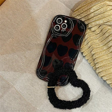 Load image into Gallery viewer, Black Love Heart Fuzzy Plush Heart  bracelet!