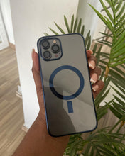 Load image into Gallery viewer, Blue  Transparent MagSafe phone case