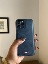 Load image into Gallery viewer, LUXURY LEATHER PHONECASE (DARK NAVY BLUE)