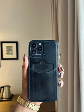 Load image into Gallery viewer, Leather card slot case( BLACK)