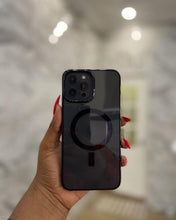 Load image into Gallery viewer, Luxury black  Transparent MagSafe phone case
