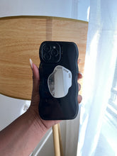 Load image into Gallery viewer, Minimalist black grip case with mirror popsocket