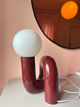 Load image into Gallery viewer, Burgundy Loop Table Lamp
