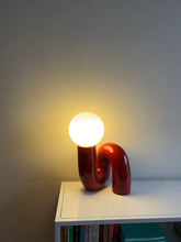 Load image into Gallery viewer, Burgundy Loop Table Lamp
