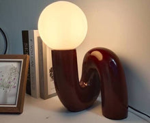 Load image into Gallery viewer, Burgundy Loop Table Lamp
