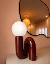 Load image into Gallery viewer, Burgundy Loop Table Lamp
