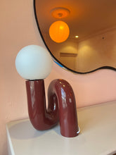 Load image into Gallery viewer, Burgundy Loop Table Lamp
