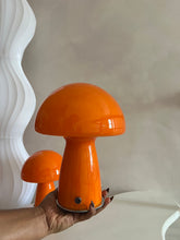 Load image into Gallery viewer, Orange Glass Mushroom Table Lamp
