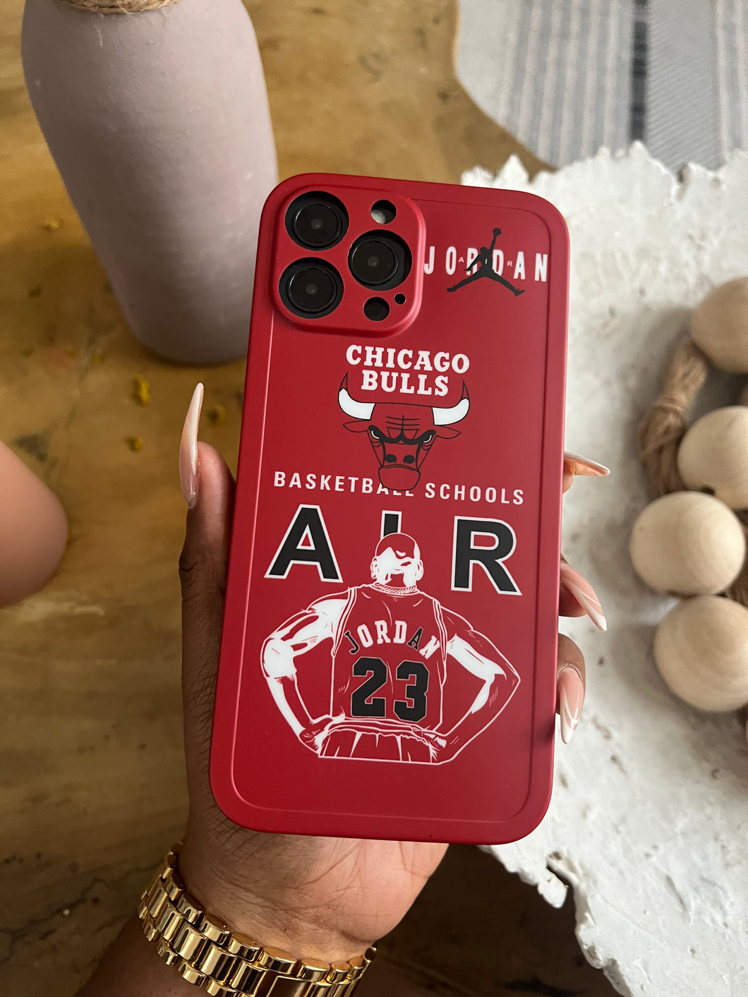 Red Chicago Bulls phone case