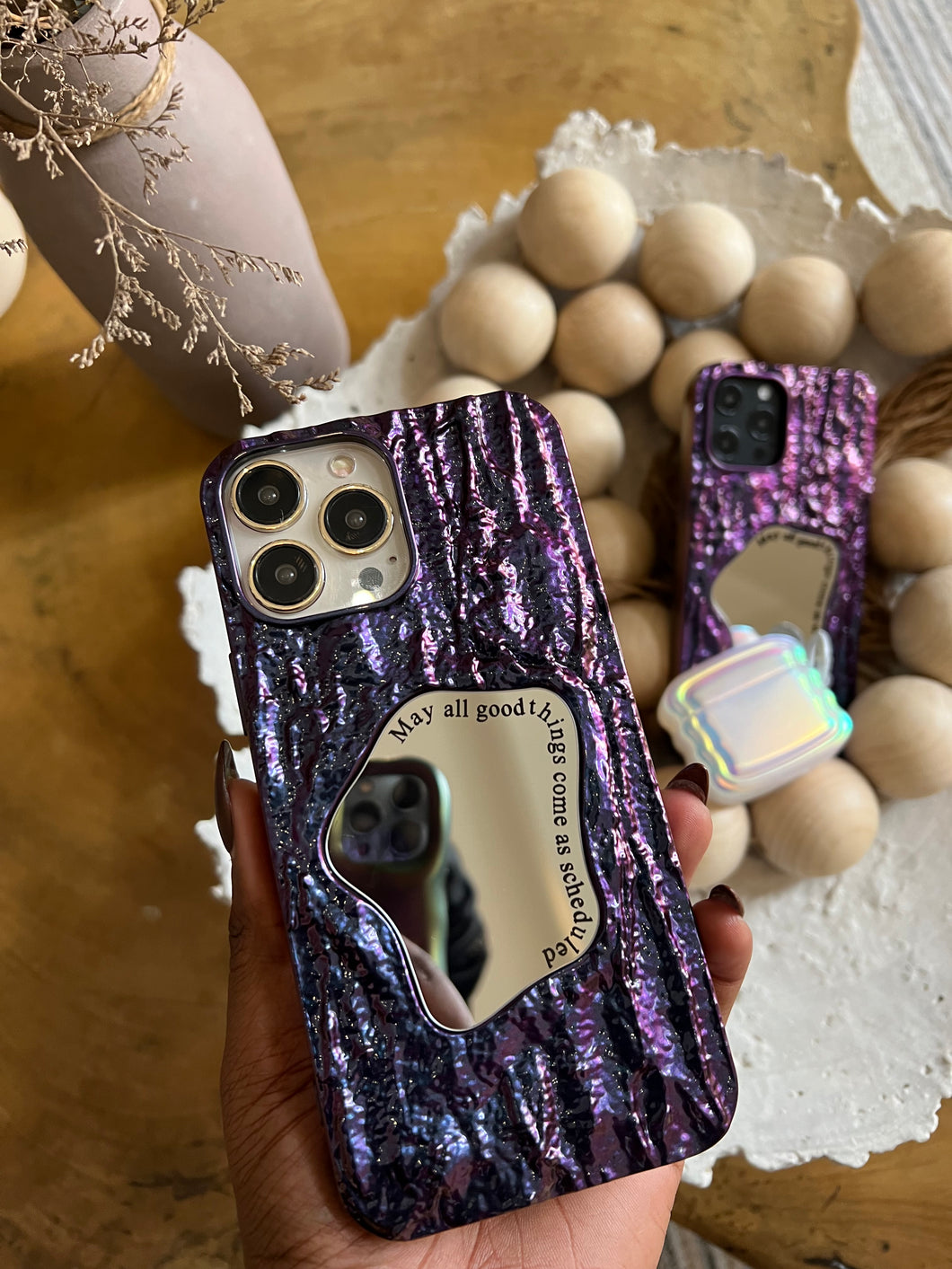 Gorgeous purple laser mirror case