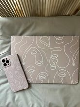 Load image into Gallery viewer, BEIGE MINIMALIST LINE ART MACBOOK  CASE with matching keyboard cover ✨
