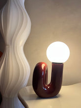 Load image into Gallery viewer, Burgundy Loop Table Lamp

